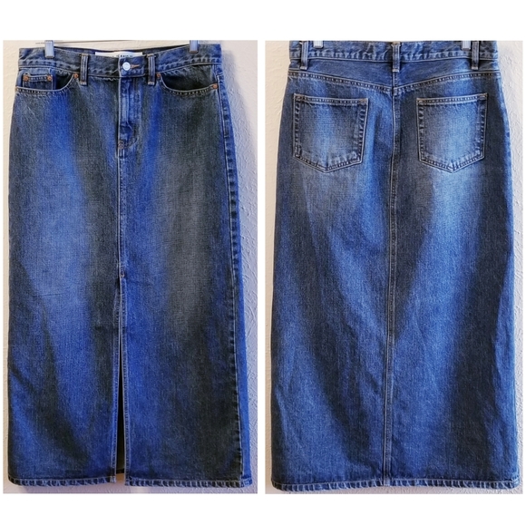 gap long denim skirt